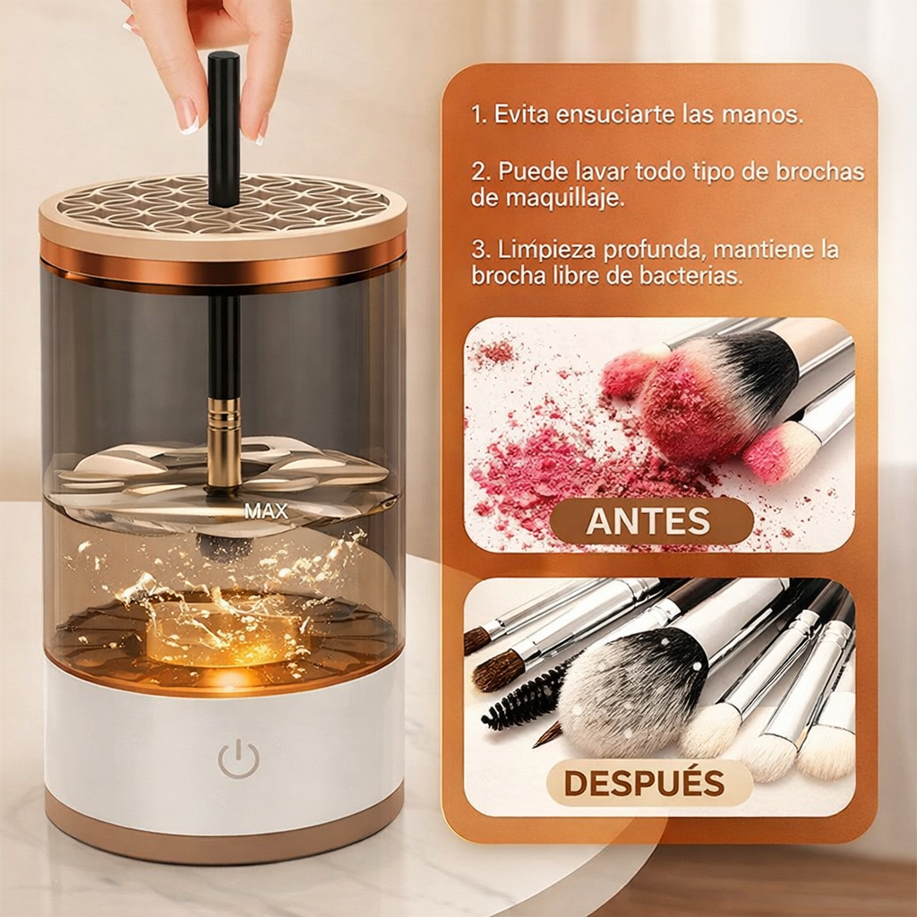 Limpiador de Brochas de Maquillaje Eléctrico USB – Lava y Seca en Minutos