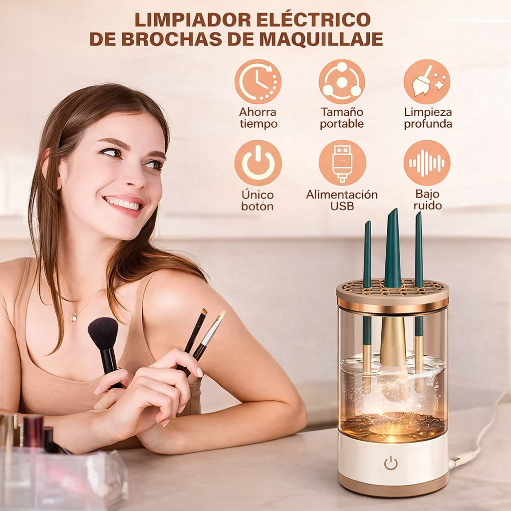 Limpiador de Brochas de Maquillaje Eléctrico USB – Lava y Seca en Minutos